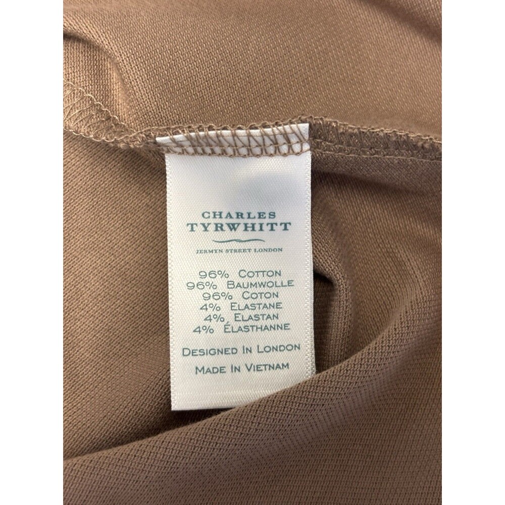 Charles Tyrwhitt Mens England Rugby Rose Logo Polo Shirt Size Large Brown - Picture 5 of 7